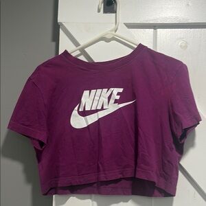Nike Magenta Crop Top with White Logo